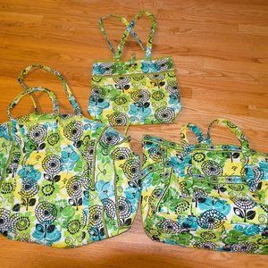 Vera Bradley Limes Up Tote Bag Purse Lot Set